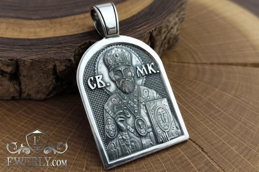 Кулон «Св. Николай Чудотворец и Святая Троица», фото
